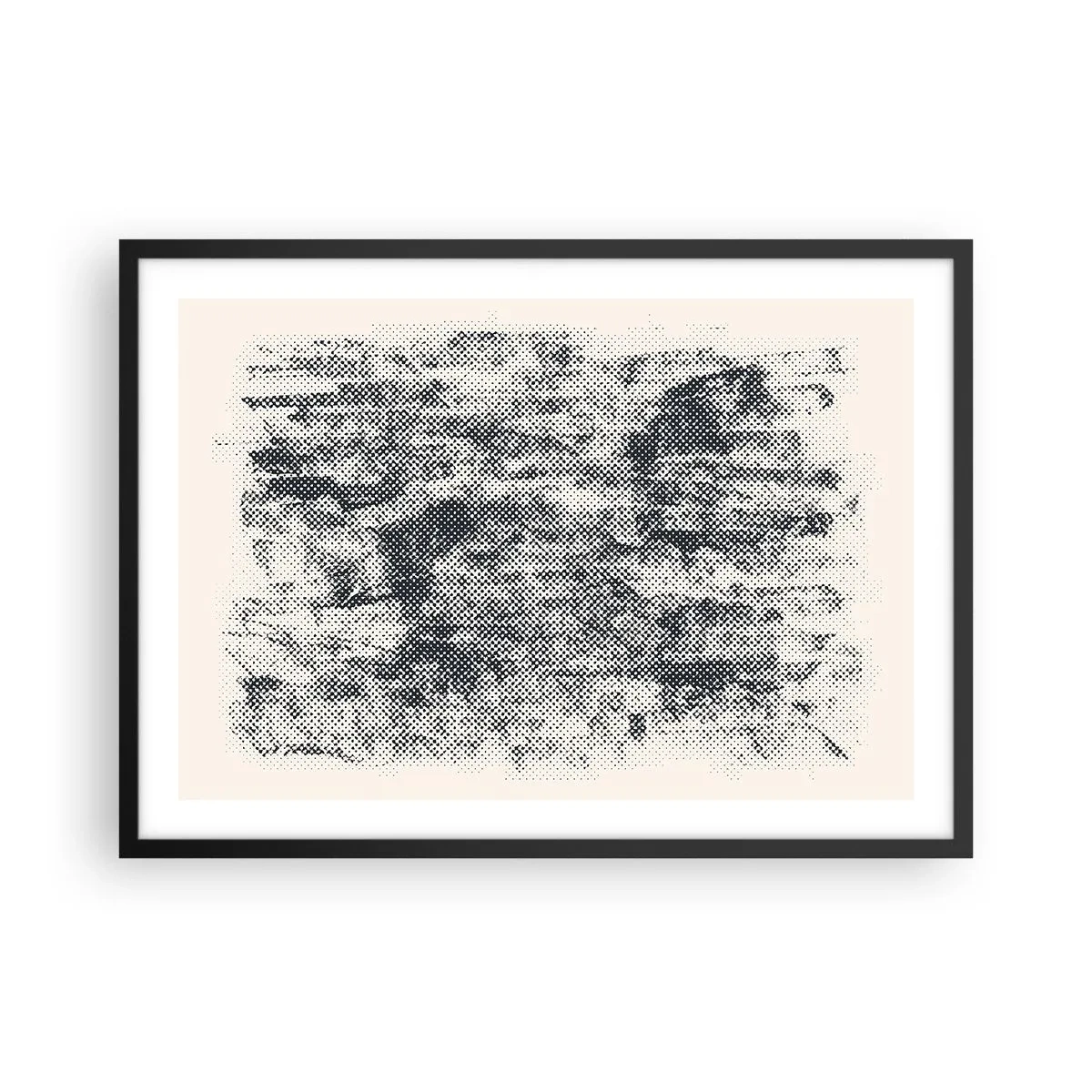 Poster in een zwarte lijst - Mistige compositie - 70x50 cm
