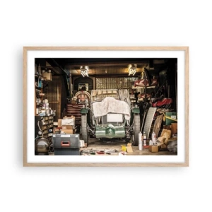 Een poster in een licht eiken lijst - Terug naar het verleden - 70x50 cm