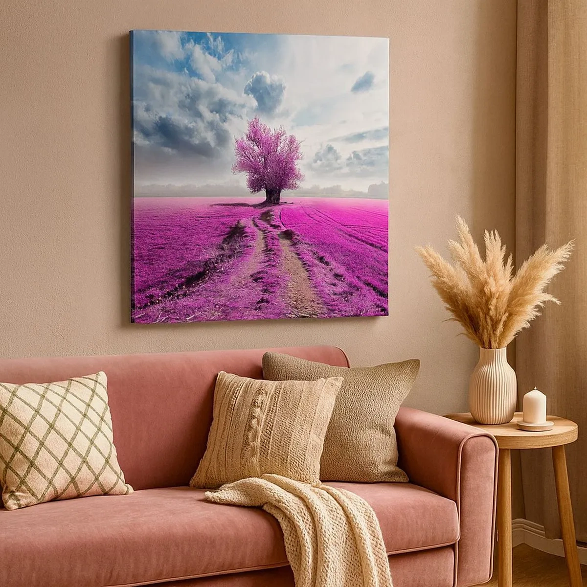 Schilderen op canvas - Heide - heilige plek - 30x30 cm