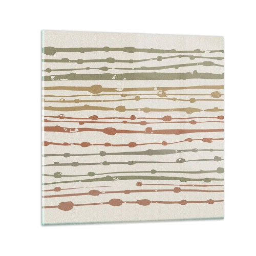 Schilderen op glas - Muzieknotatie van kleuren - 60x60 cm