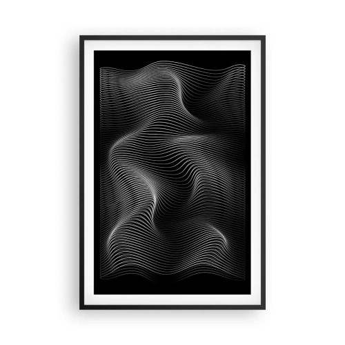 Poster in een zwarte lijst - Dans van licht in de ruimte - 61x91 cm