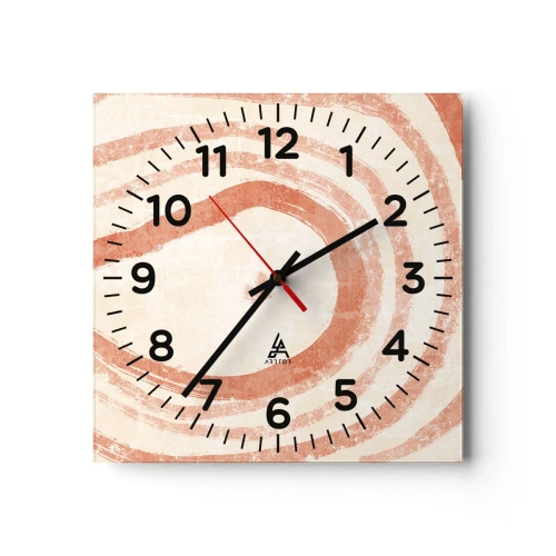 Wandklok - Klok - Koraalcirkels – compositie - 40x40 cm