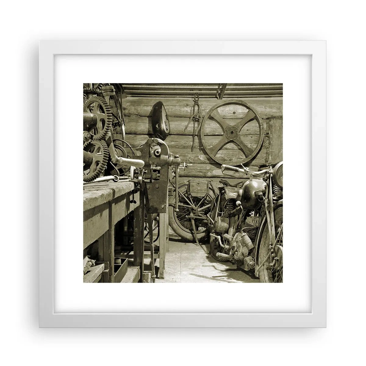 Poster in een witte lijst - In de schuur van oom Władek - 30x30 cm