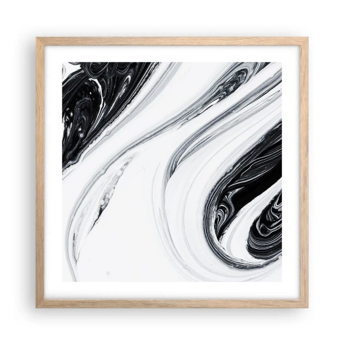 Een poster in een licht eiken lijst - Een combinatie van tegenstellingen - 50x50 cm