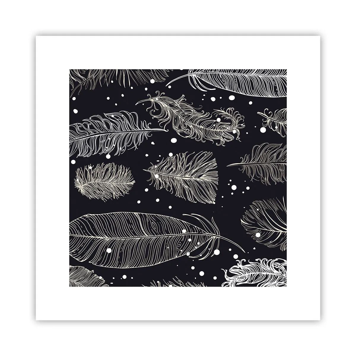 Poster - Gevederde kant - 30x30 cm