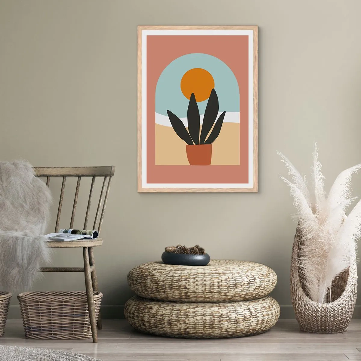 Een poster in een licht eiken lijst - Kleine geneugten - 61x91 cm