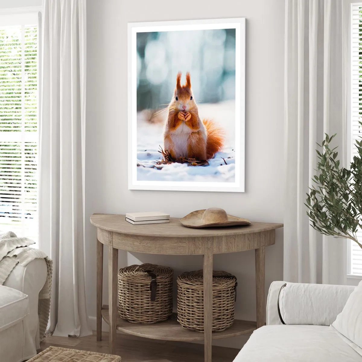 Poster in een witte lijst - Waar kijk je naar? - 30x40 cm