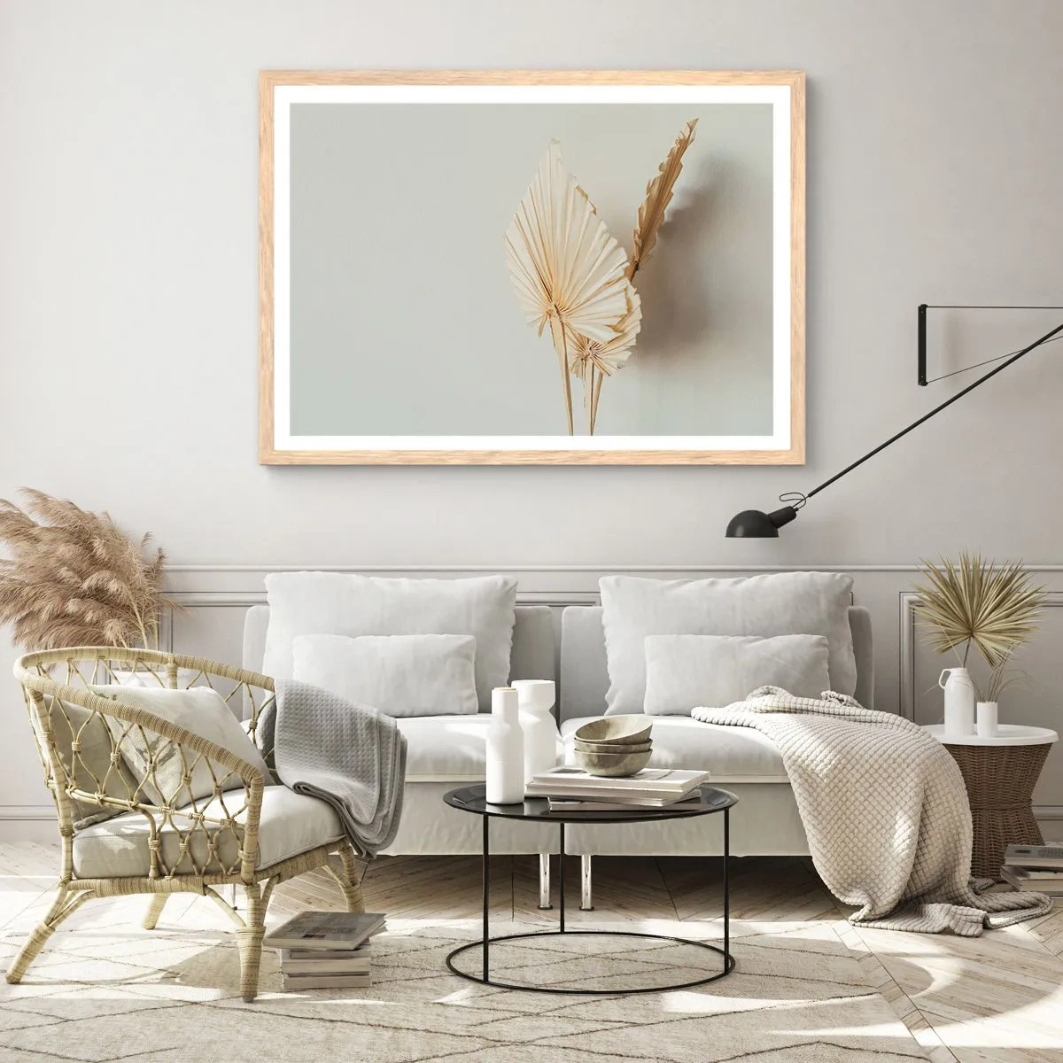 Een poster in een licht eiken lijst - Wanneer je verlichting nodig hebt - 70x50 cm