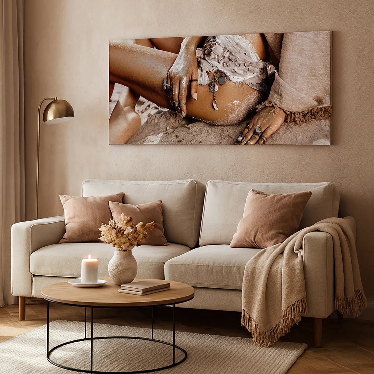 Schilderen op canvas - Door de golven gegooid? - 30x30 cm