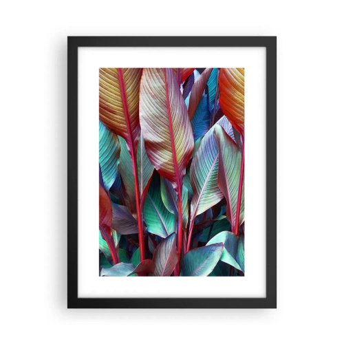 Poster in een zwarte lijst - Een kleurrijk struikgewas - 30x40 cm