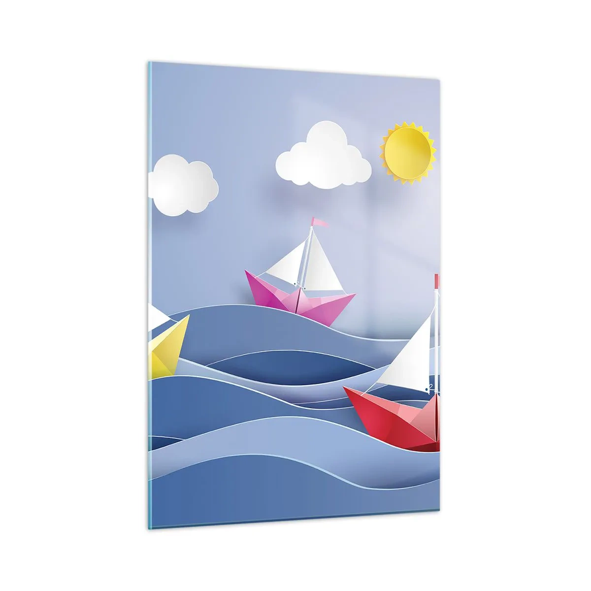 Schilderen op glas - Ah, wat is het heerlijk om in de golven te schommelen - 50x70 cm