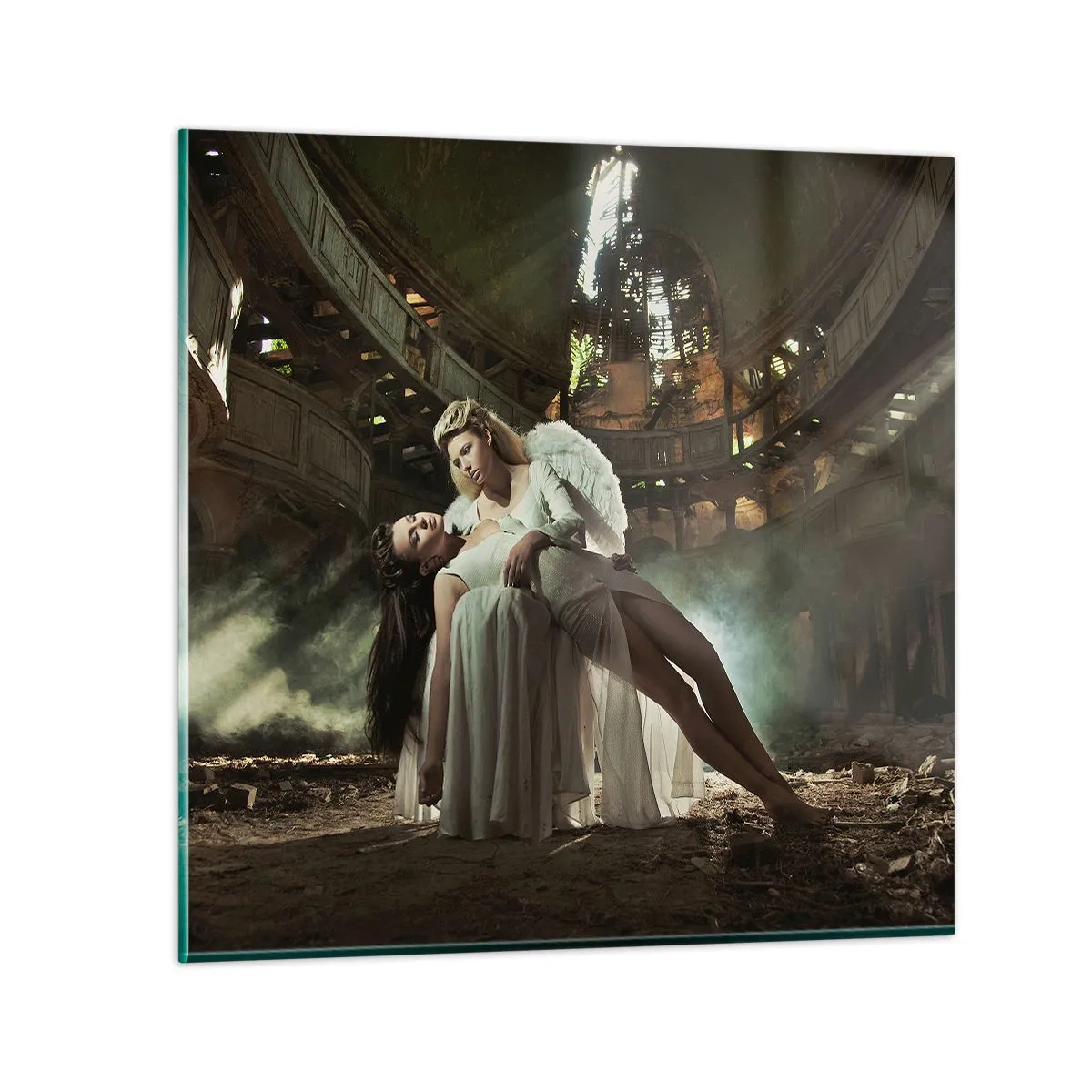 Schilderen op glas - De geest van het oude theater - 60x60 cm