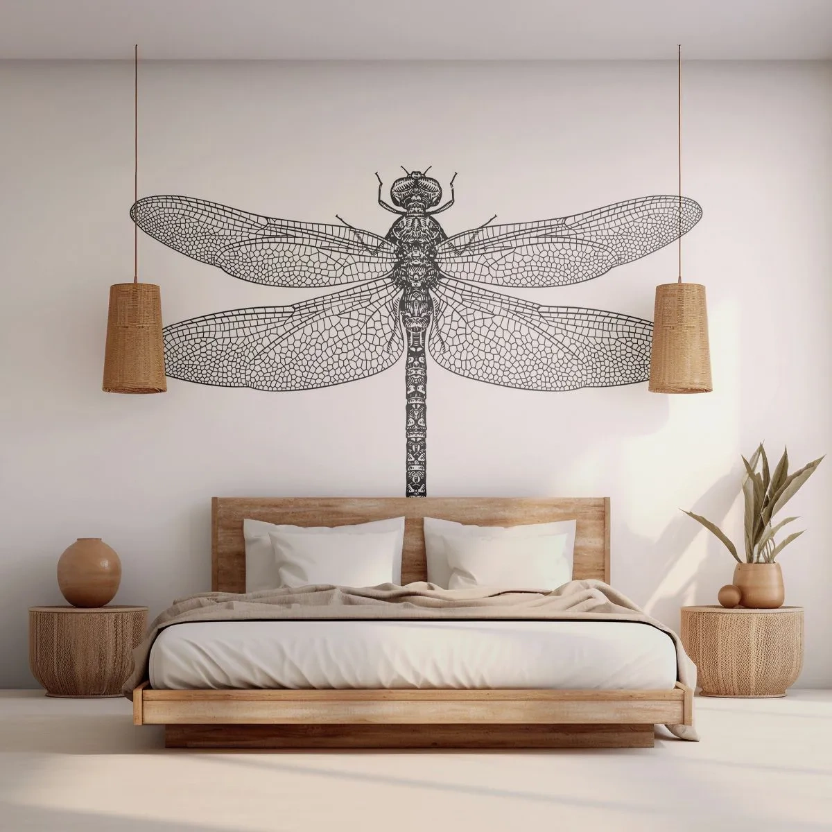 Fotobehang Standard Eco - Precisie van de natuur - Libel, Insect, Minimalistisch - 150x105 cm