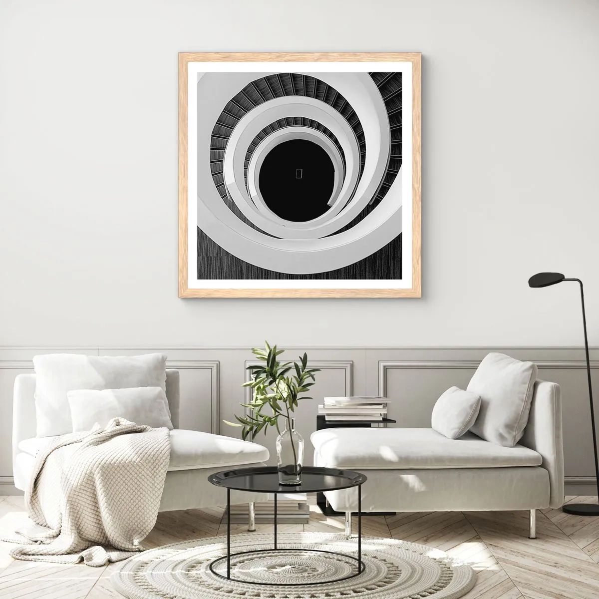 Een poster in een licht eiken lijst - Tot de kern van de zaak - 30x30 cm