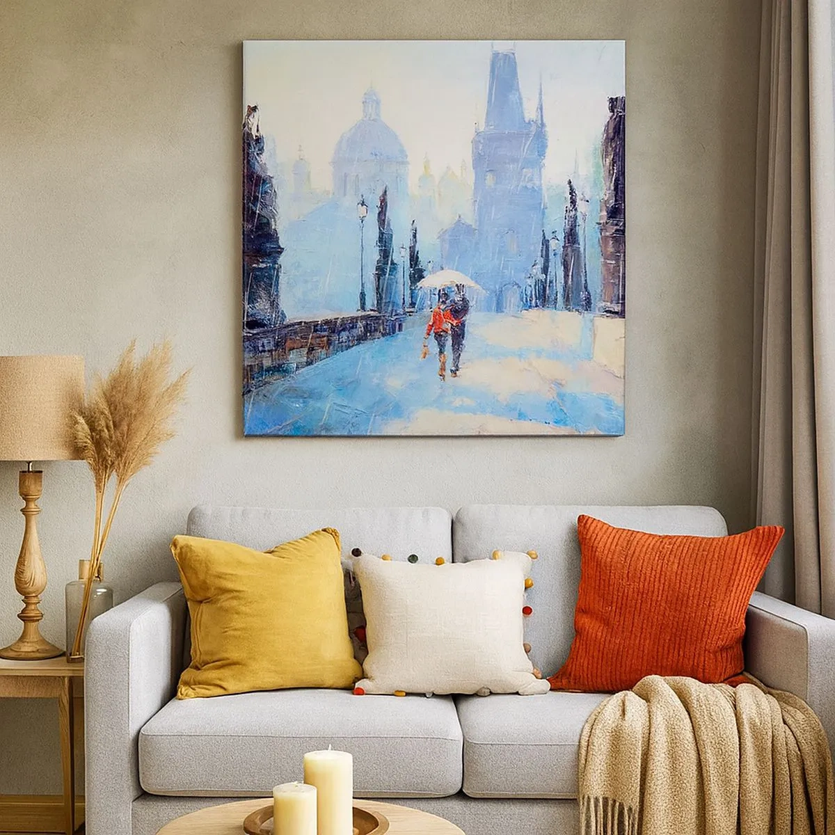 Schilderen op canvas - De regen moet ons gecharmeerd hebben - 30x30 cm