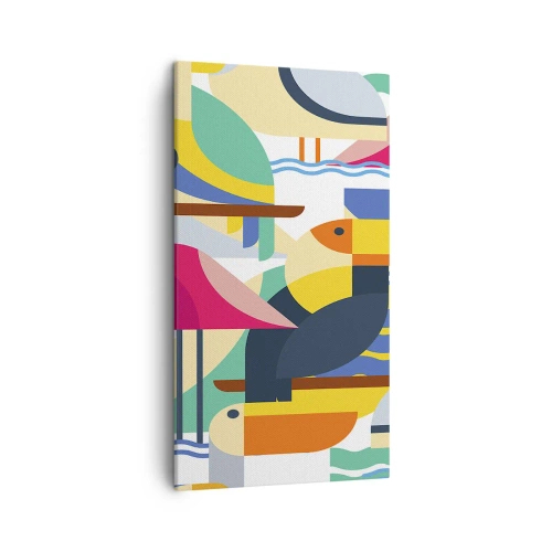 Schilderen op canvas - Vogelfeestje - 45x80 cm