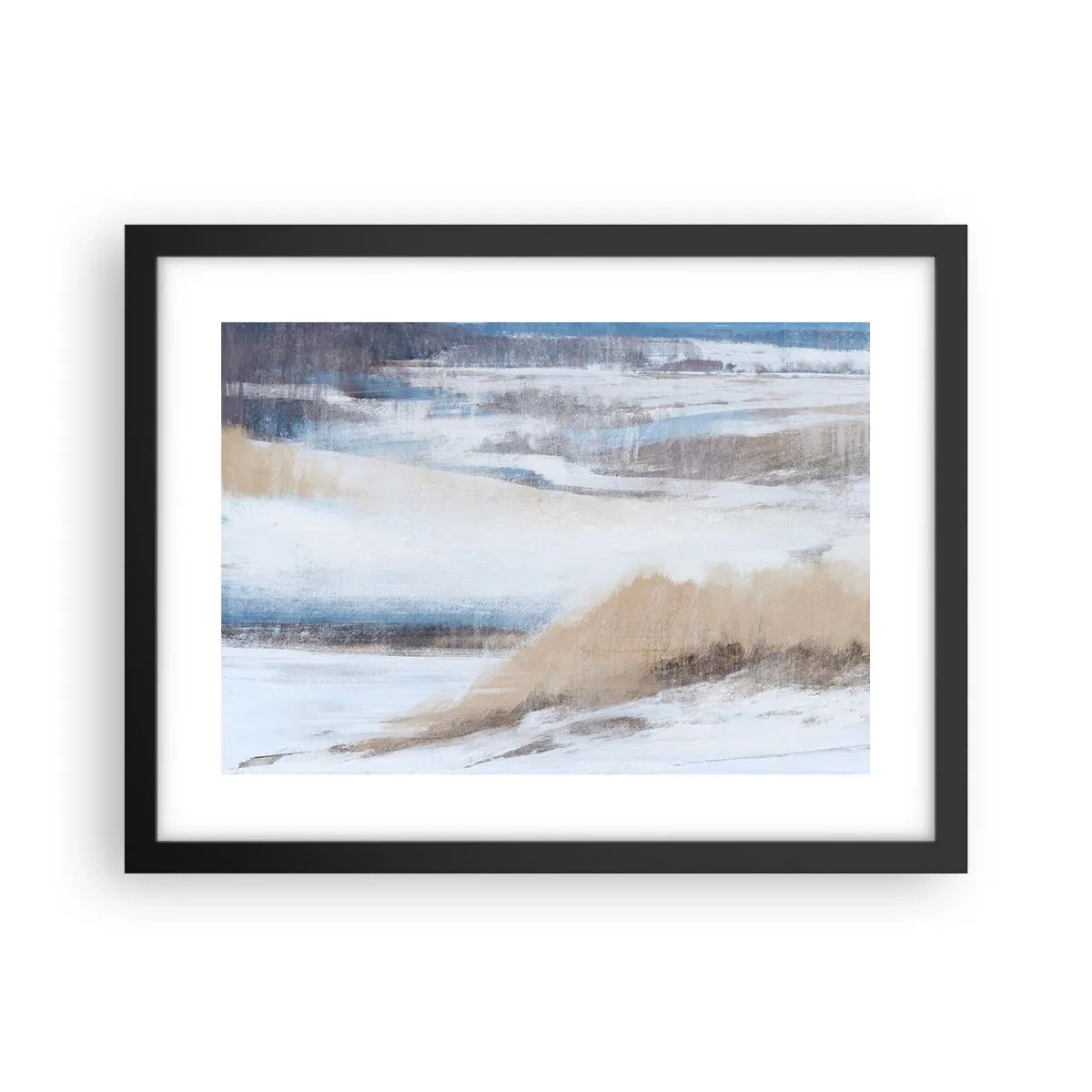 Poster in een zwarte lijst - Winterse compositie - 40x30 cm