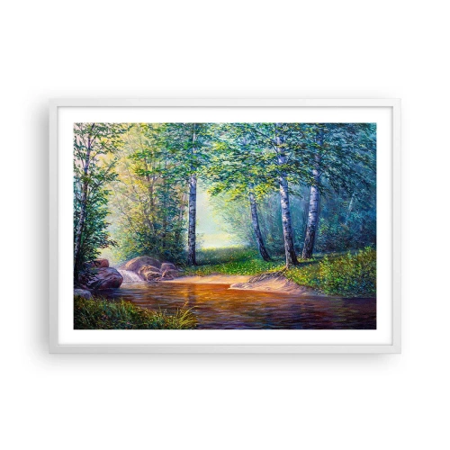 Poster in een witte lijst - Idyllisch landschap - 70x50 cm