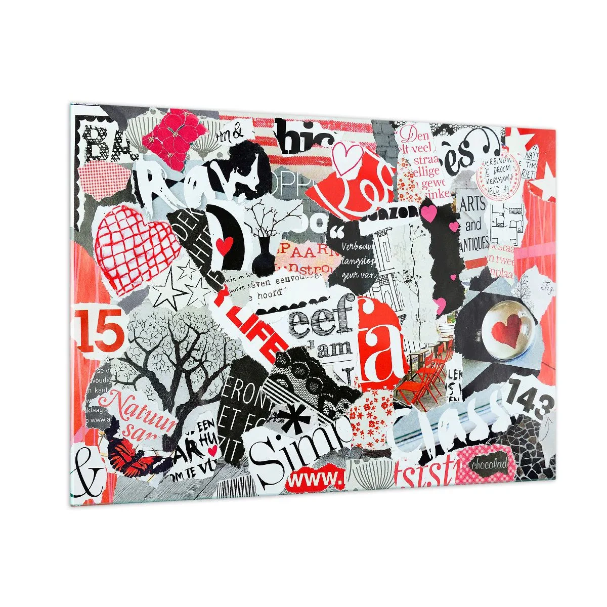 Schilderen op glas - Hipster-collage - 100x70 cm