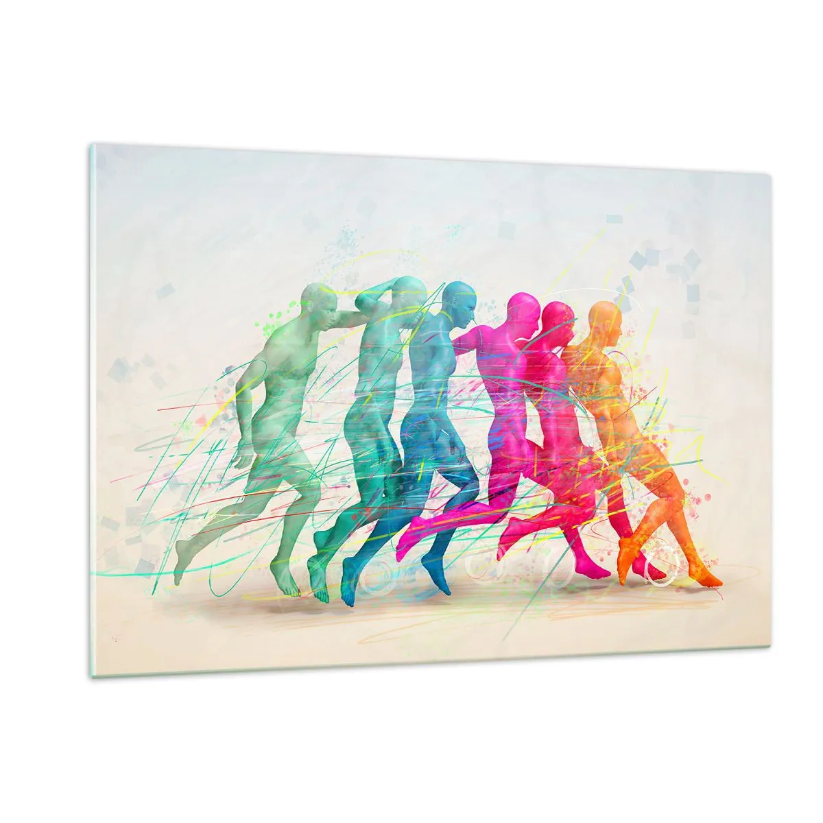 Schilderen op glas - Harmonie van beweging - 120x80 cm