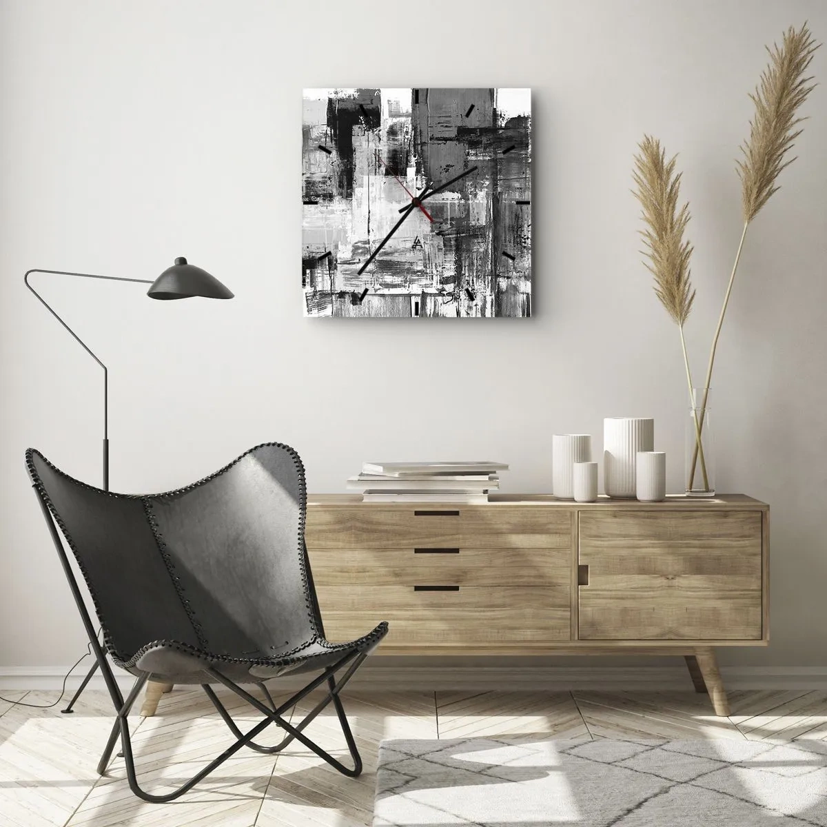 Wandklok - Klok - Grijs is prachtig - 40x40 cm