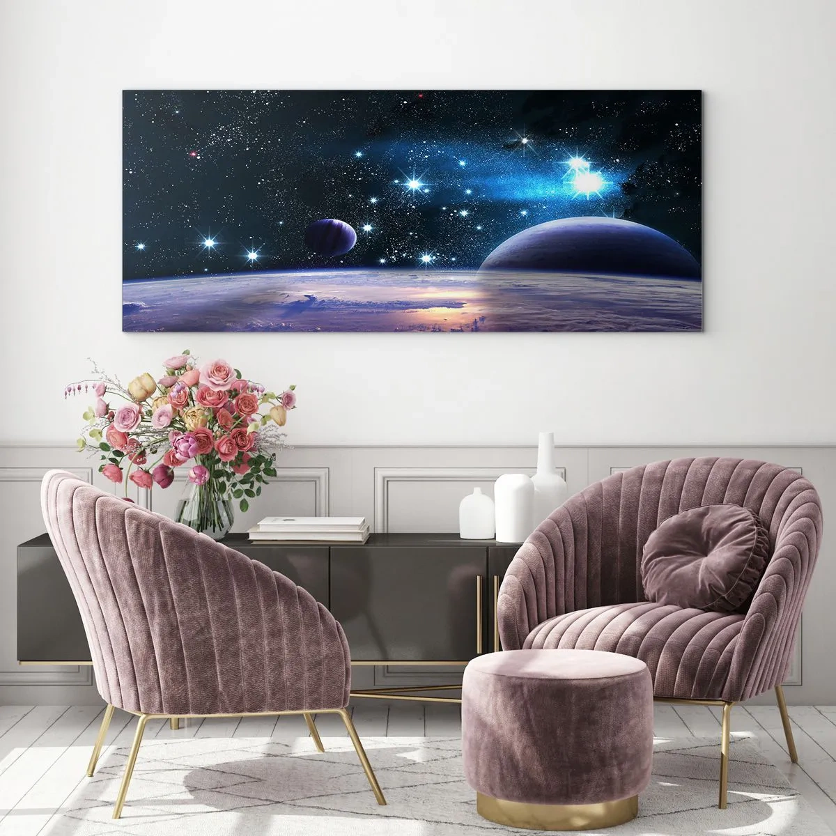 Schilderen op glas - Nog steeds alleen? - 90x30 cm