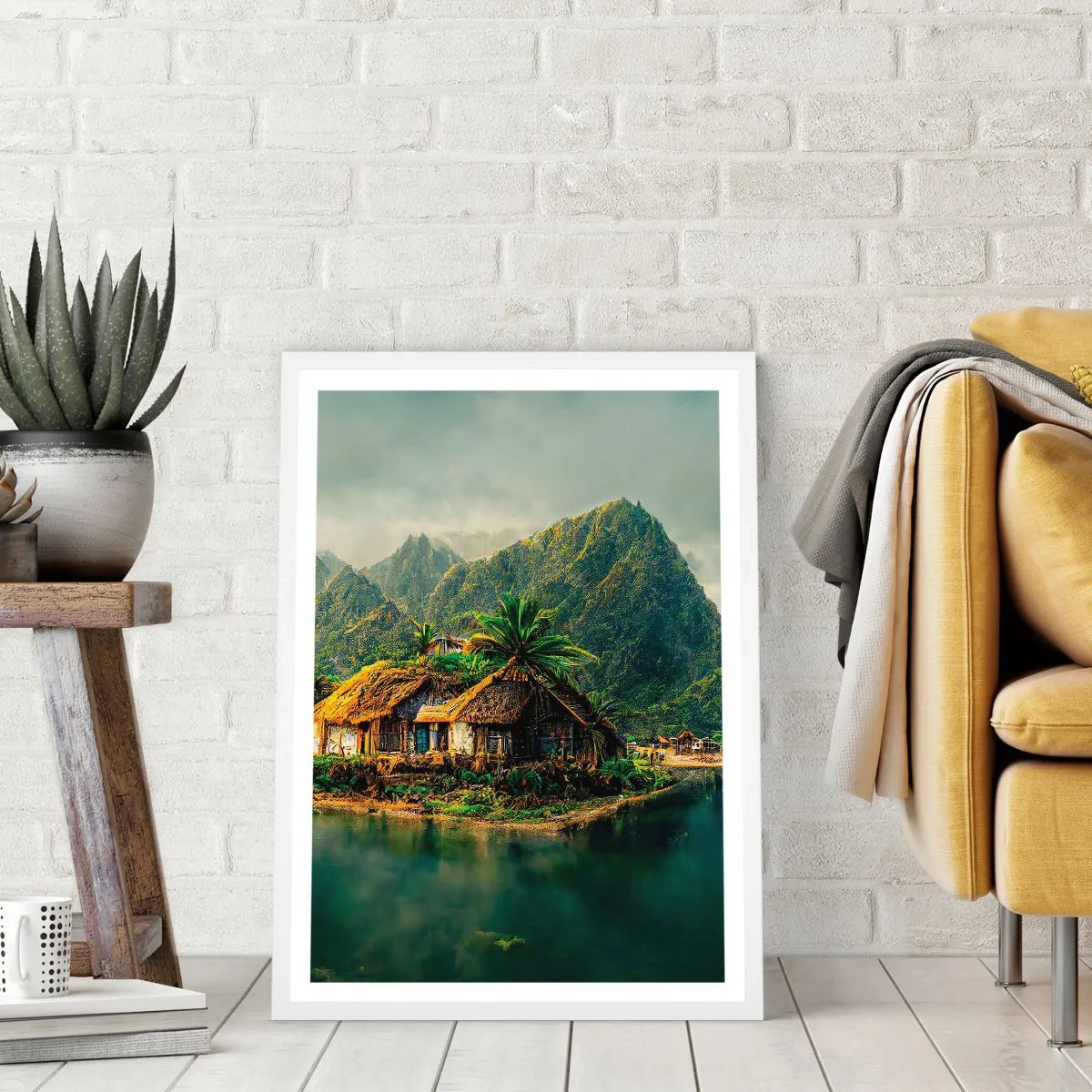 Poster in een witte lijst - Tropisch paradijs - 40x50 cm