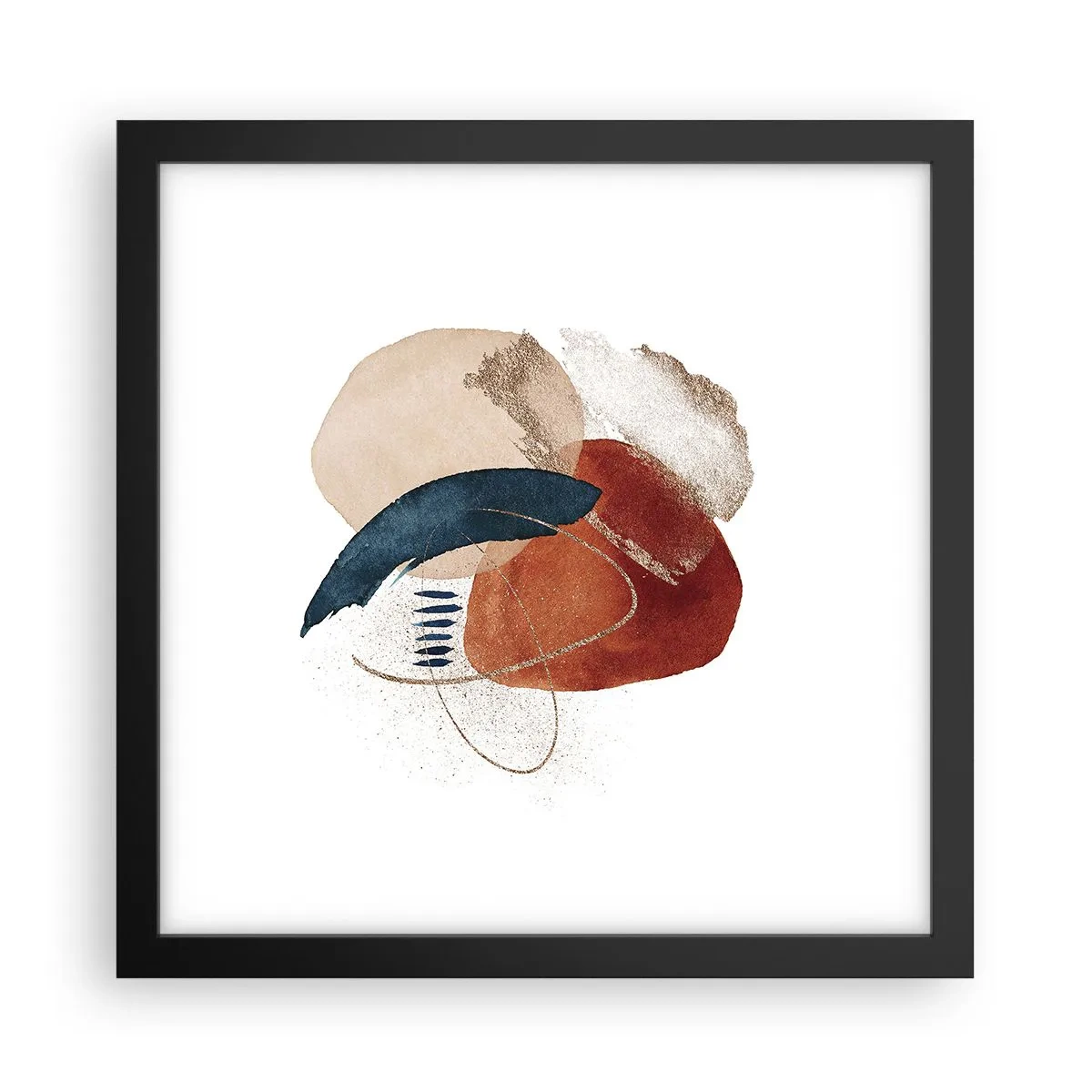 Poster in een zwarte lijst - Ovale compositie - 30x30 cm