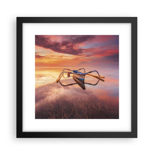 Poster in een zwarte lijst - De rust van een tropische avond - 30x30 cm