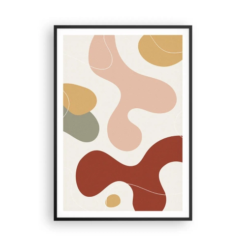 Poster in een zwarte lijst - Kronkels of krullen? - 70x100 cm