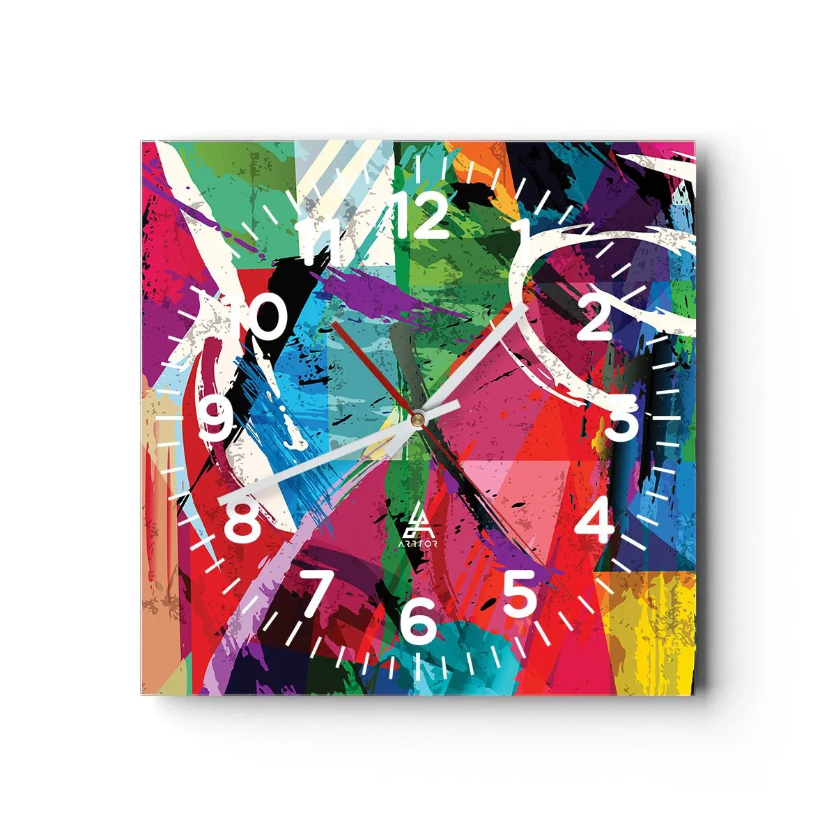 Wandklok - Klok - Snel, levendig en opzwepend - 30x30 cm