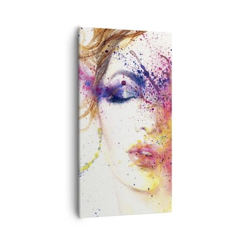 Schilderen op canvas - Regenboogduizeligheid - 55x100 cm