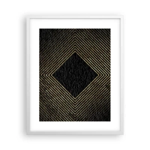 Poster in een witte lijst - Geometrie in glamoureuze stijl - 40x50 cm