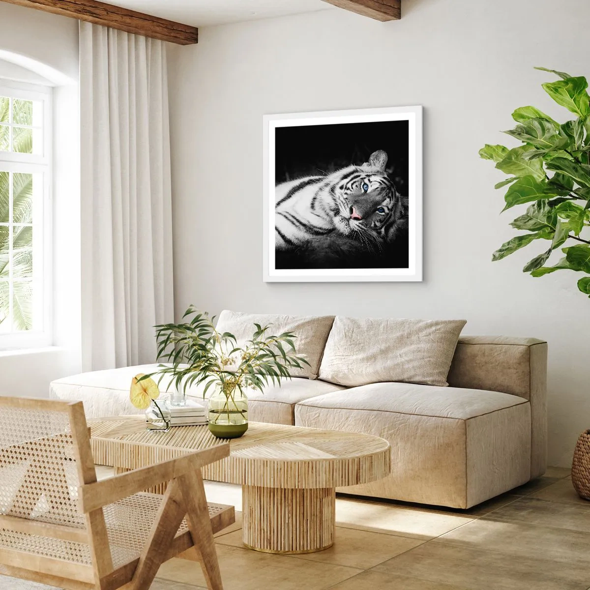 Poster in een witte lijst - Wildheid en vrede - 60x60 cm