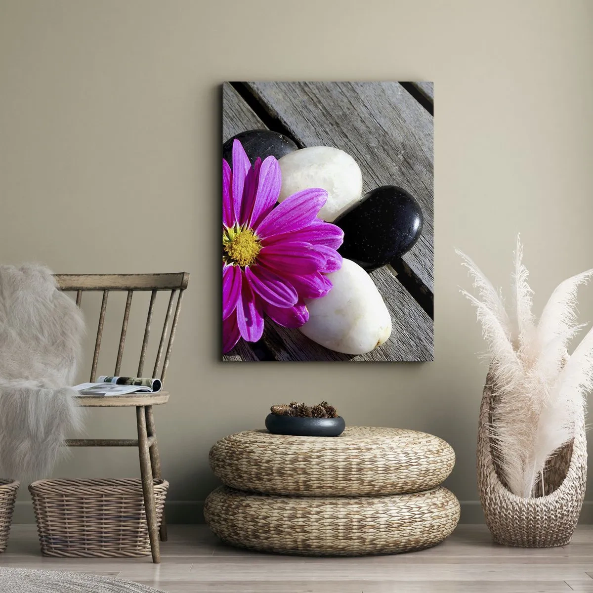 Schilderen op canvas - Rust op de pier - 65x120 cm