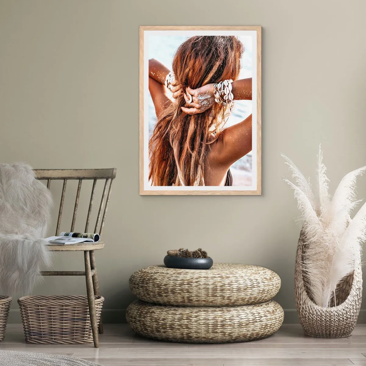 Een poster in een licht eiken lijst - Een zusje van water en zon - 70x100 cm