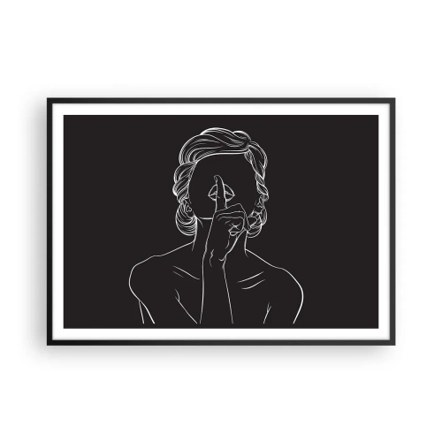 Poster in een zwarte lijst - Schoonheid bloeit in stilte - 100x70 cm