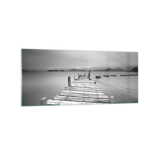 Schilderen op glas - Achter bergen en zeeën - 120x50 cm