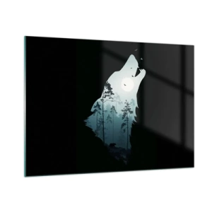Schilderen op glas - De stem van de bosnacht - 100x70 cm