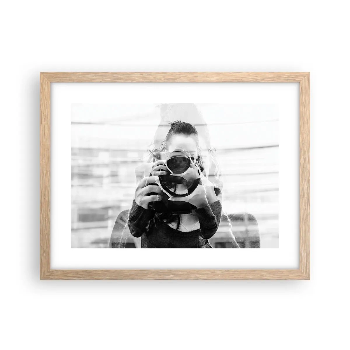 Een poster in een licht eiken lijst - Maker en materiaal - 40x30 cm