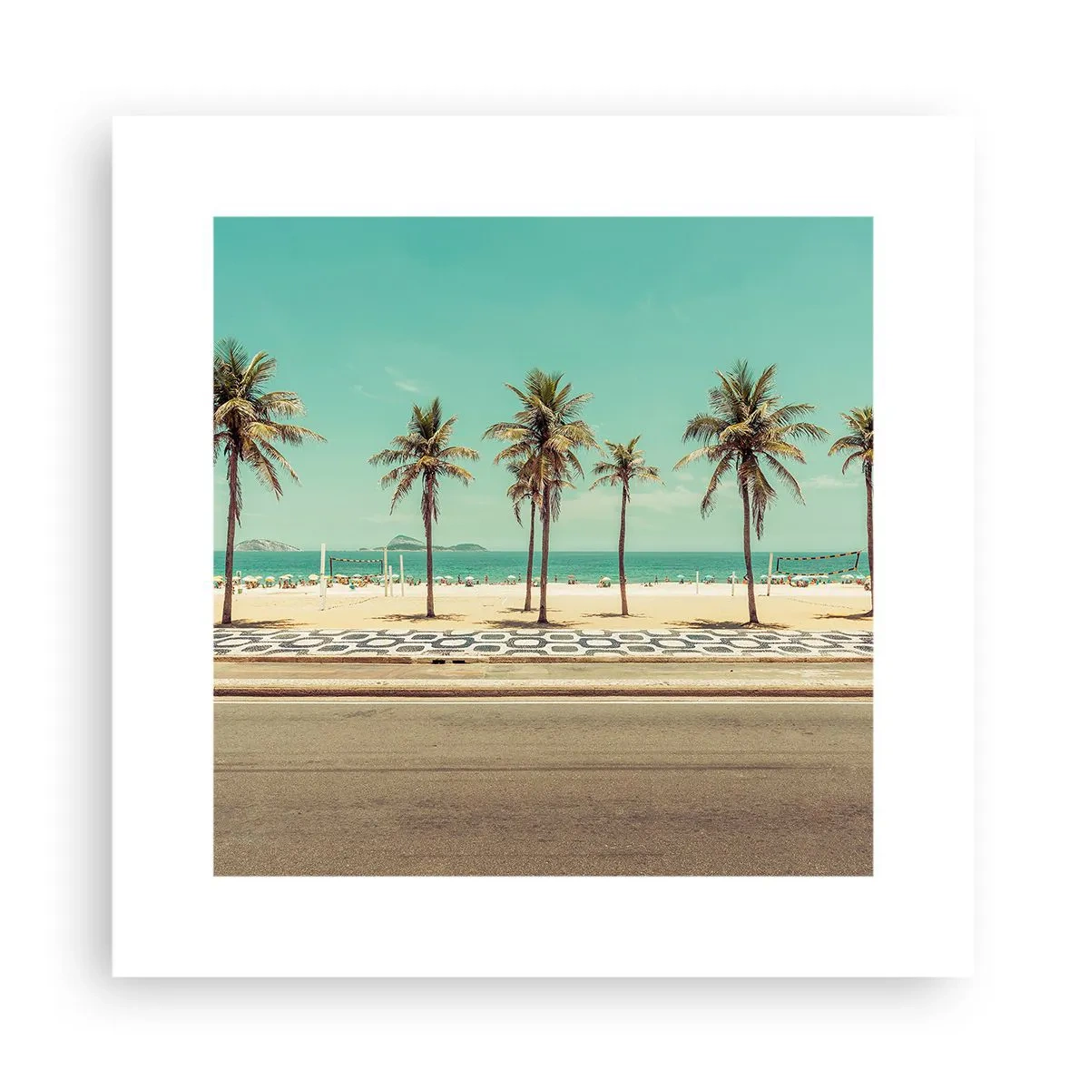 Poster - Op wacht op het strand - 30x30 cm