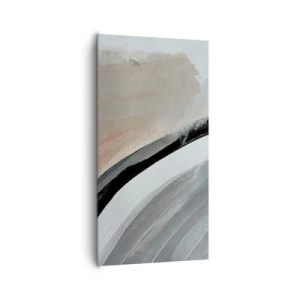 Schilderen op canvas - Compositie: boog van zwart en grijs - 65x120 cm