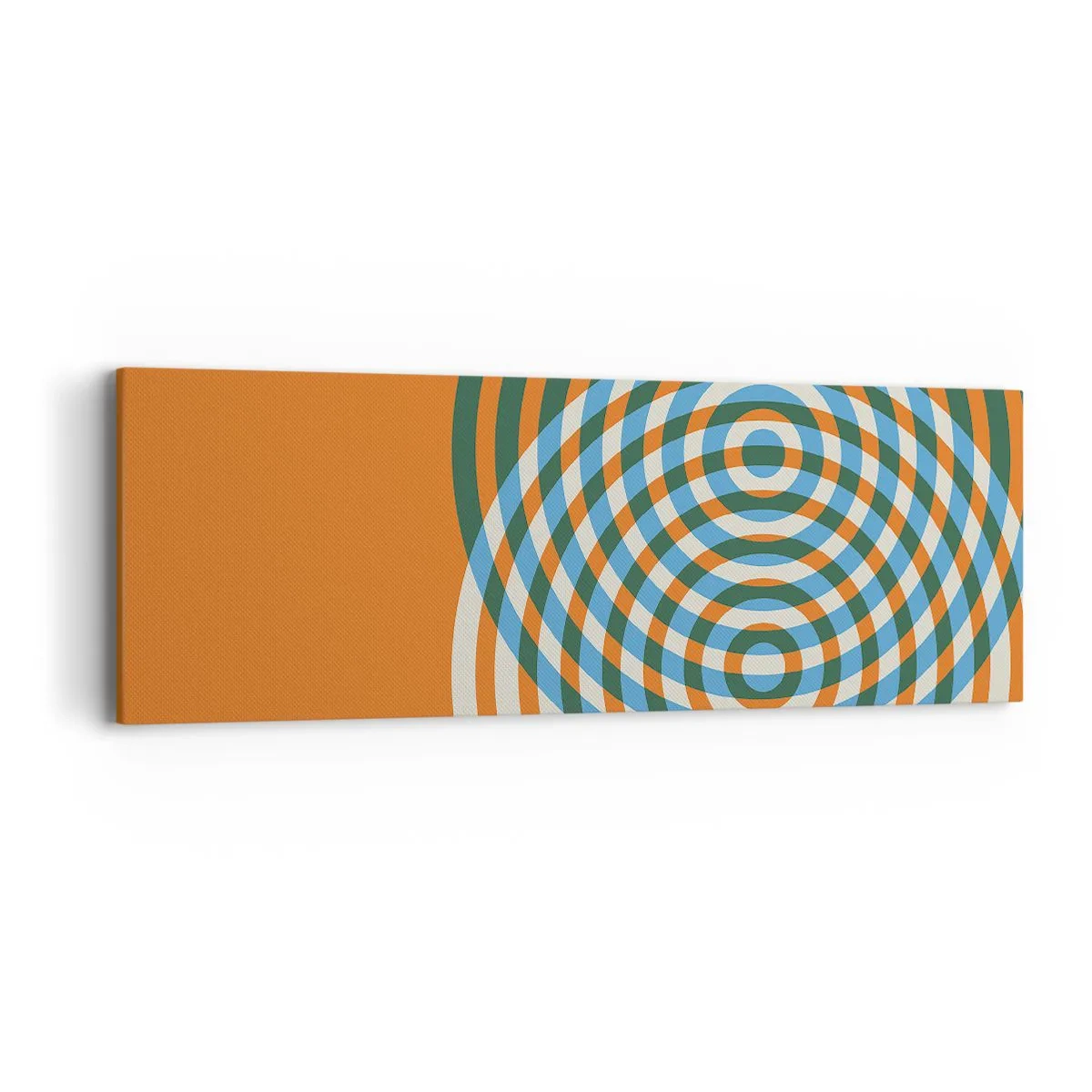 Schilderen op canvas - Abstracte circulaire variatie - 90x30 cm