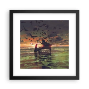 Poster in een zwarte lijst - Concert voor piano en golven - 30x30 cm
