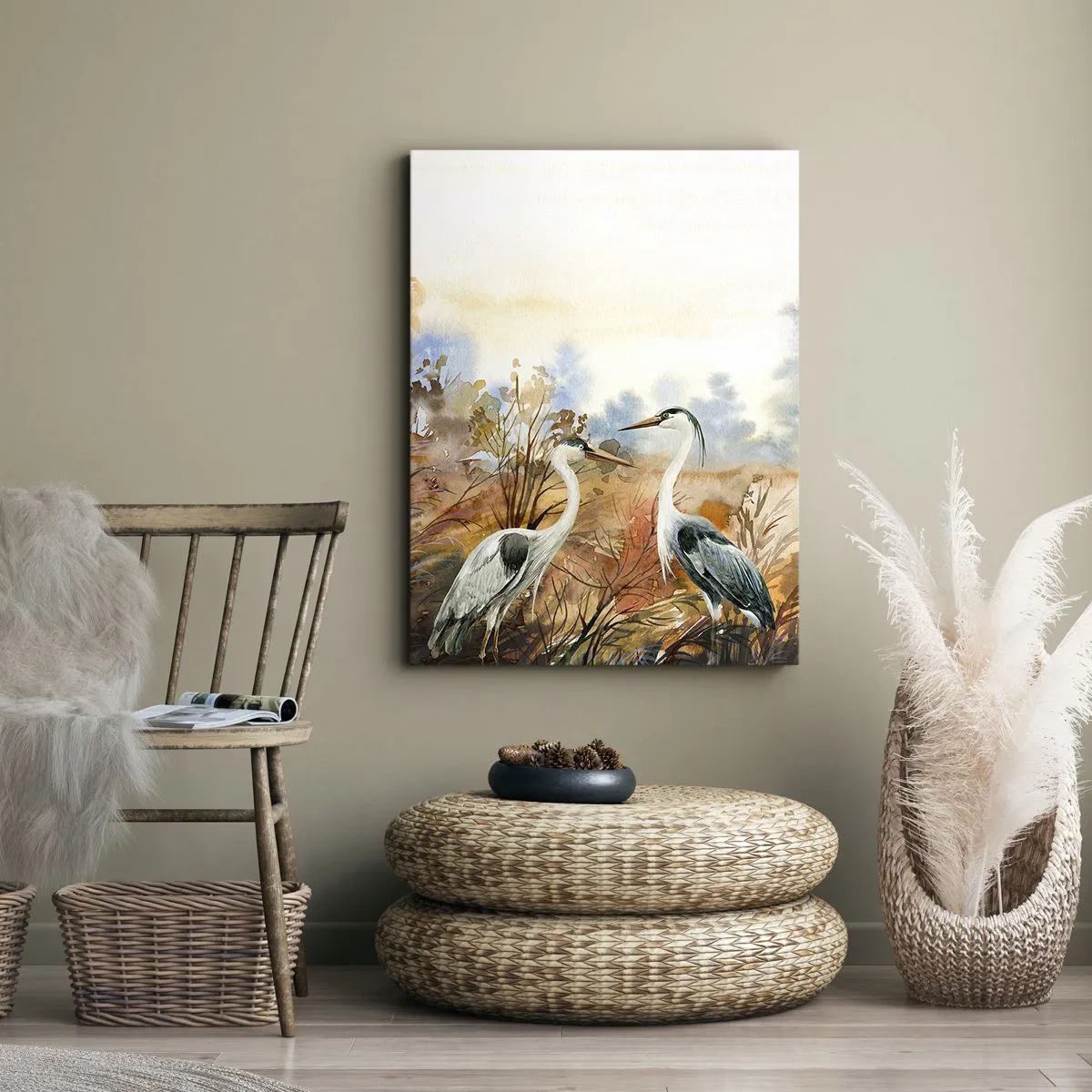 Schilderen op canvas - Waarheen in de herfst? - 80x120 cm