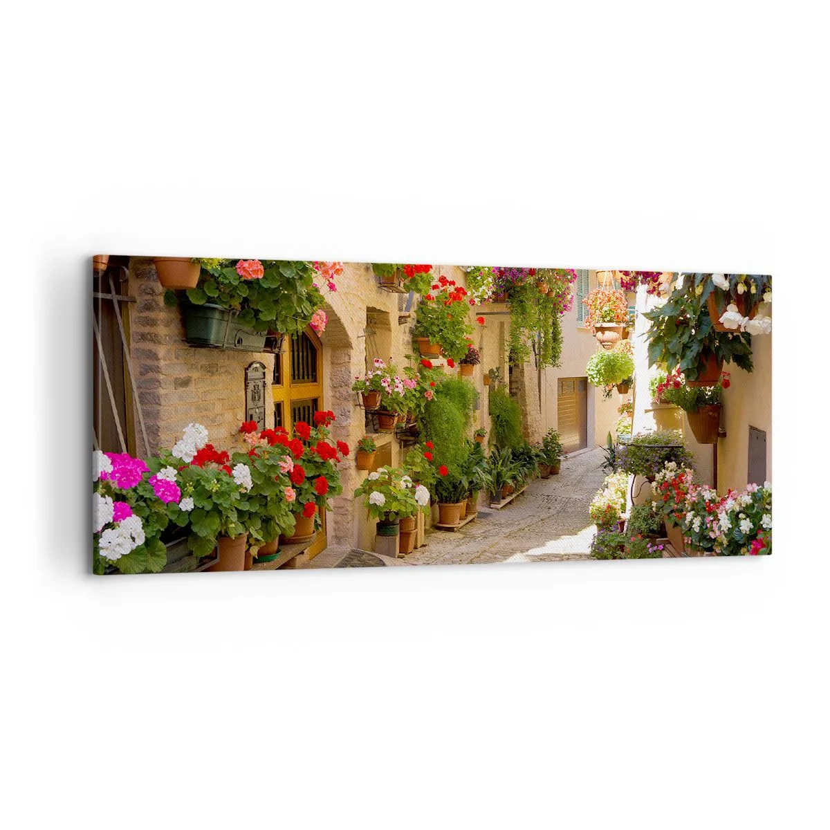 Schilderen op canvas - In de vloed van bloemen - 100x40 cm