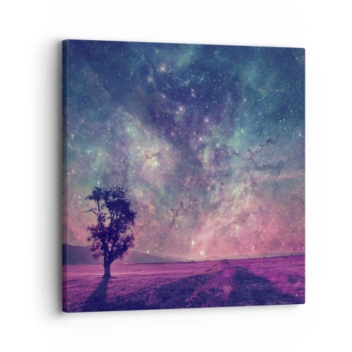 Schilderen op canvas - Onder de magische hemel - 30x30 cm