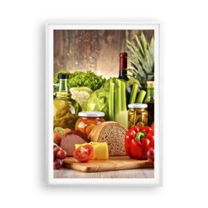 Poster in een witte lijst - Gerookt, gebakken en gemarineerd - 70x100 cm