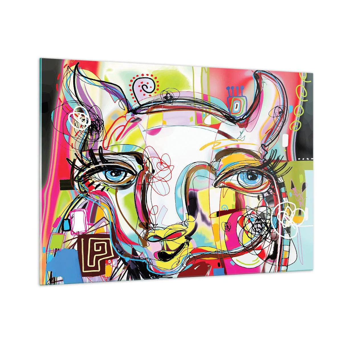 Schilderen op glas - De rijkdom van het middelbare schooldiploma van de kat - 100x70 cm