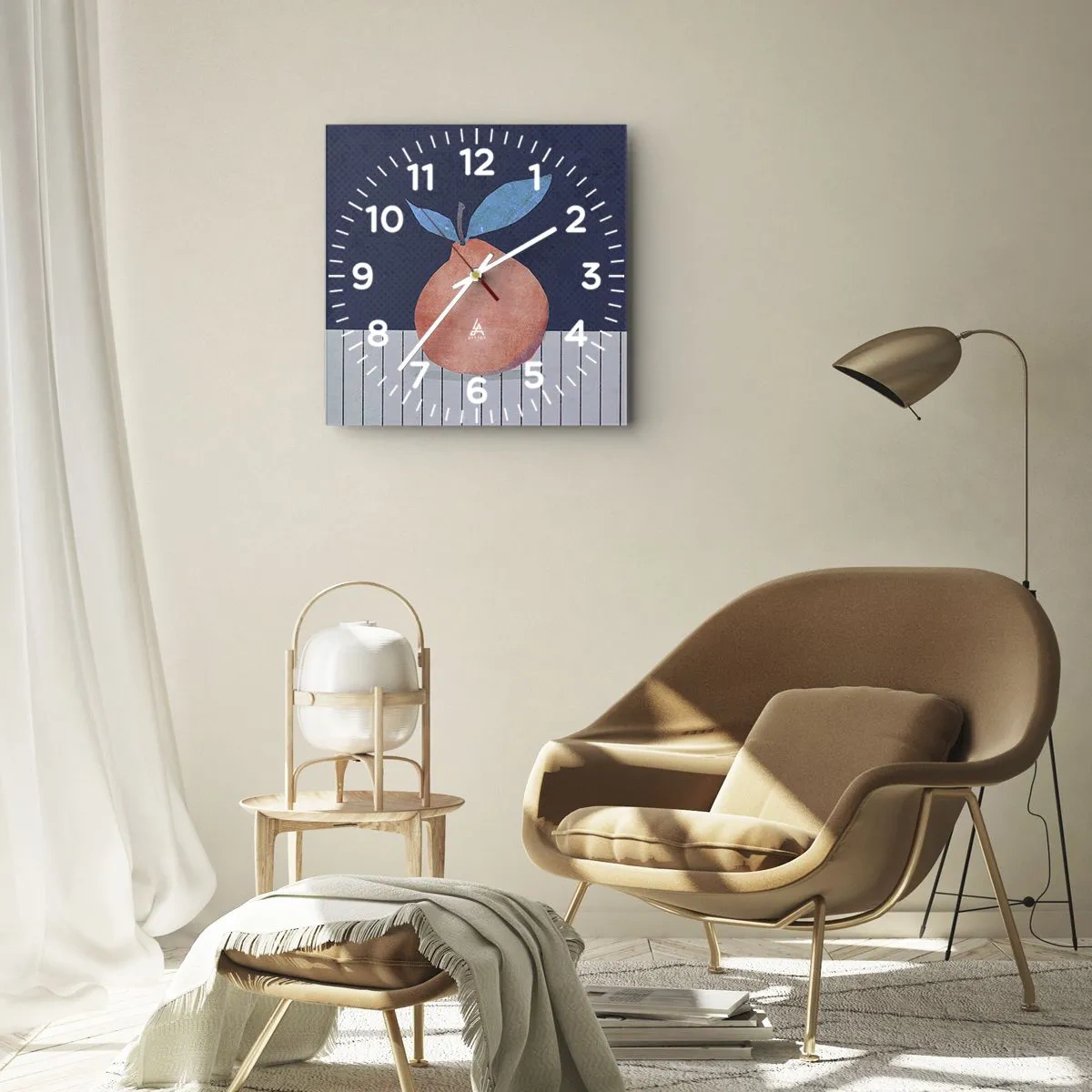 Wandklok - Klok - Convexiteit en vlak - 40x40 cm